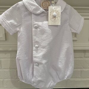 The Beaufort Bonnet Company White Textured Baby boy bubble